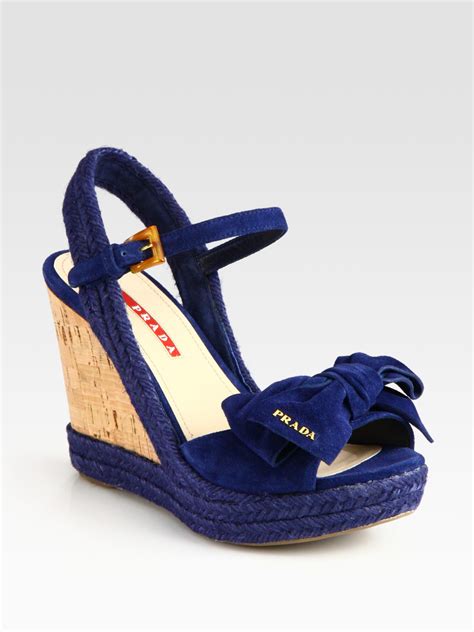 prada suede espadrille wedge|prada wedge heels.